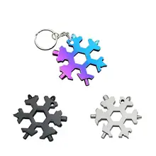 EDC Tool 19-In-1 Snowflake Shape Multi-tool Card Combination Compact Multifunction Screwdriver Stainless Steel Multi Tool Gadget 1006 multifunction 11 in 1 stainless steel multi tool set deep blue silver