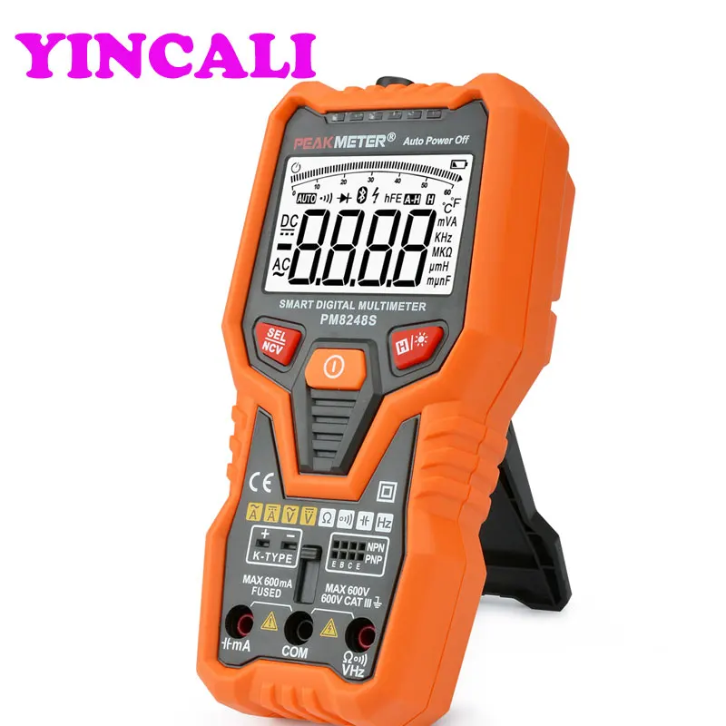 

2 PCS/LOT Multifunctional Smart Digital Multimeter PM8248S Voltmeter with NCV Frequency Bargraph Temperature Transistor test