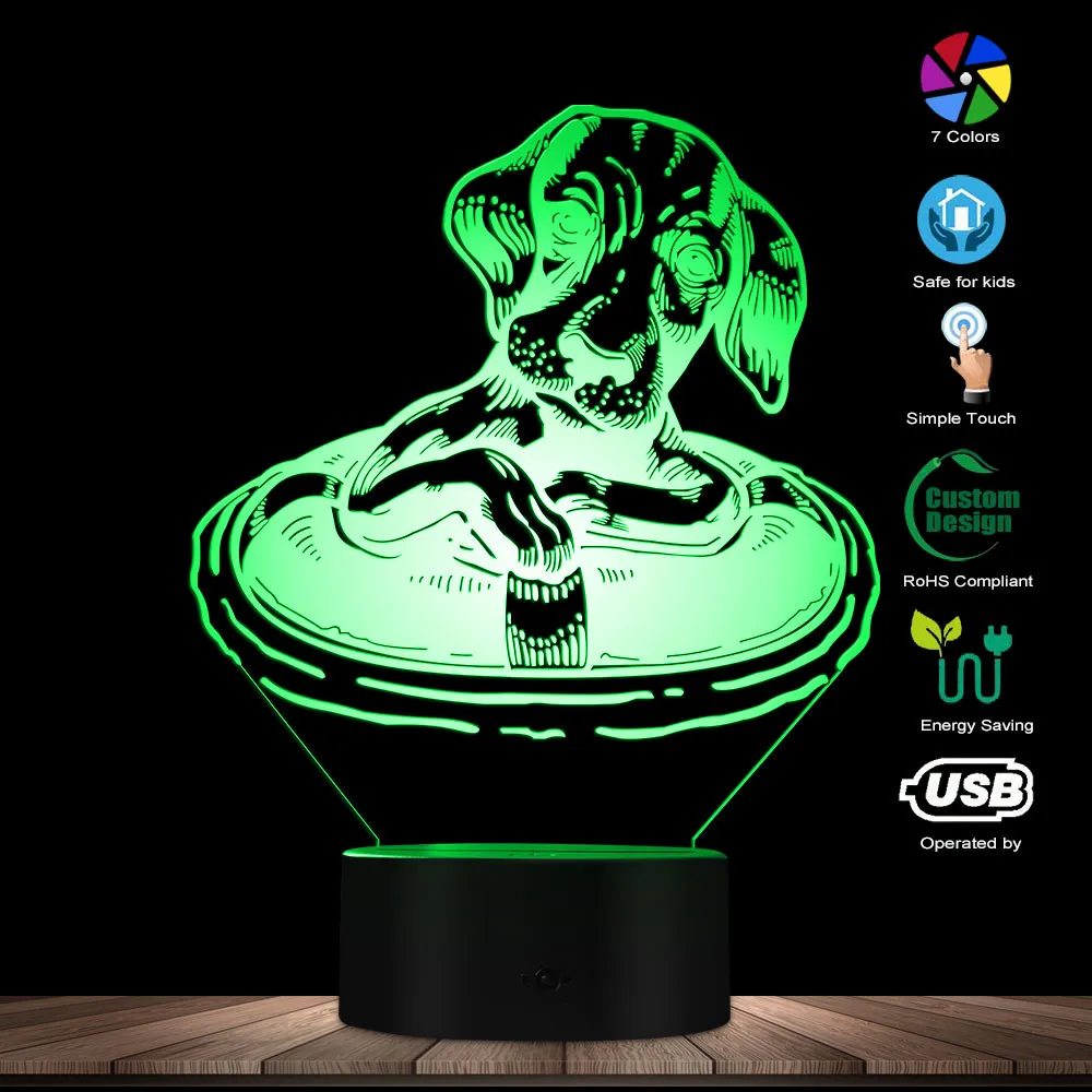 Одежда для собак с спасательный круг креативная настольная лампа 3D светодиодный Оптические иллюзии ночник Дисплей подарок для любителей