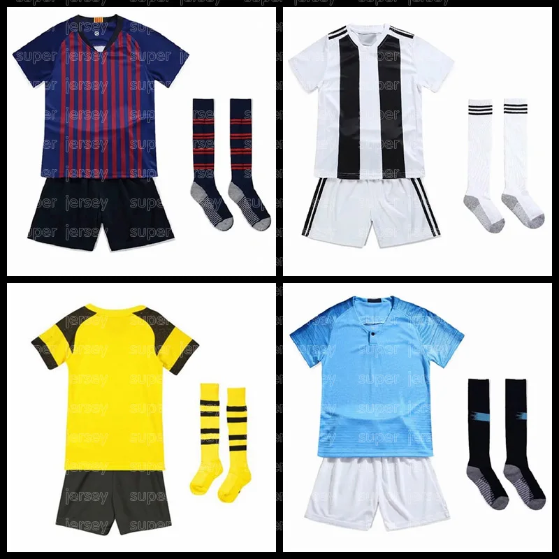 

Boys Football Jerseys Children Soccer Sets 2018/19 Survetement Suits kids Training Jerseys Shirt Customize Uniform free socks