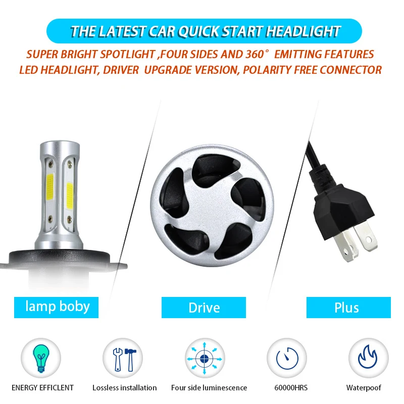 Aslent S2 H4 LED H7 H11 H1 Car Headlight H8 9005 HB3 9006 HB4 9004 9007 H3 Bulb Lamp COB Auto Fog Lights 6000K 72W 8000lm 12V Aslent S2 H4 LED H7 H11 H1 Car Headlight H8 9005 HB3 9006 HB4 9004 9007 H3 Bulb Lamp COB Auto Fog Lights 6000K 72W 8000lm 12V