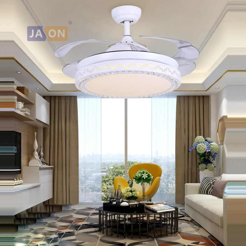 

LED Modern Alloy Acryl ABS White Remote Control Ceiling Fan.LED Lamp.LED Light.Ceiling Lights.LED Ceiling Light.For Foyer