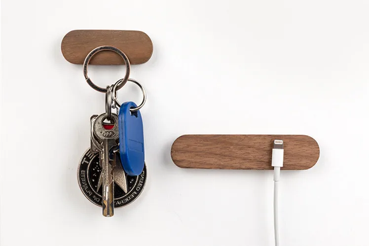 Description Picture 2 of itemWooden Key Holder Wall Key Storage Organizer Strong Magnetic Key Rack Hanger Key Ring Hooks Clerk Housekeeper on the Wall