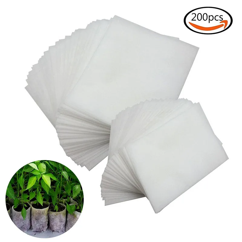 BAKHUK White Biodegradable Non woven Nursery Bags with Plastic Plant