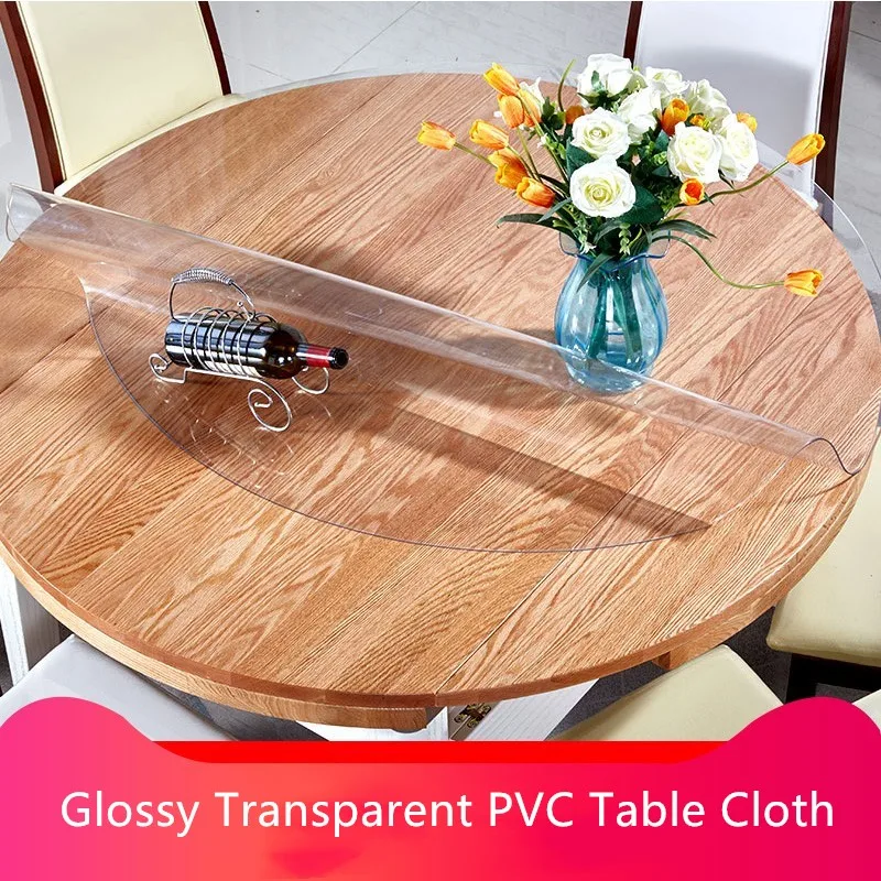 

1.5mm thick transpancy table cloths waterproof PVC round tablecloth transparent oilproof table cloth soft glass table placemats