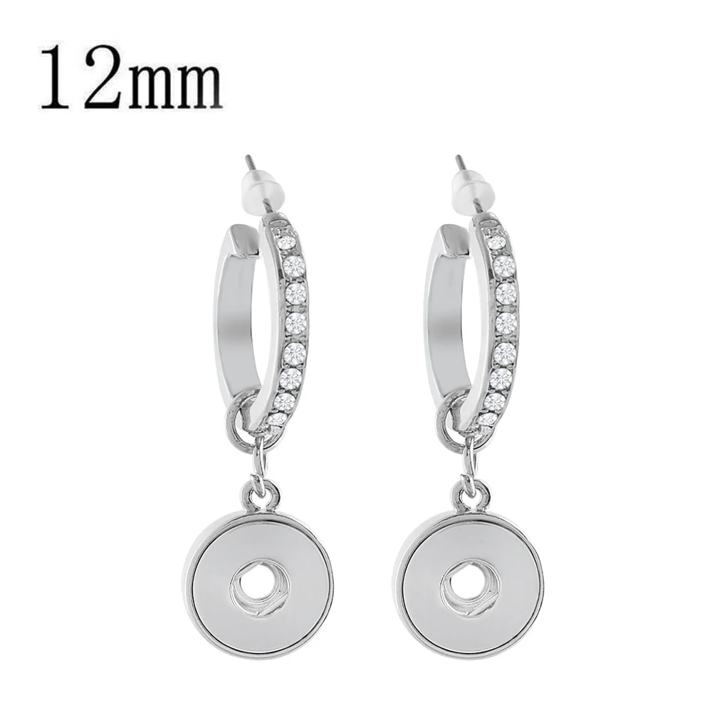

European Fashion Interchangeable snap button hook earrings Snap Button Earrings 12MM Jewelry bracelets for women