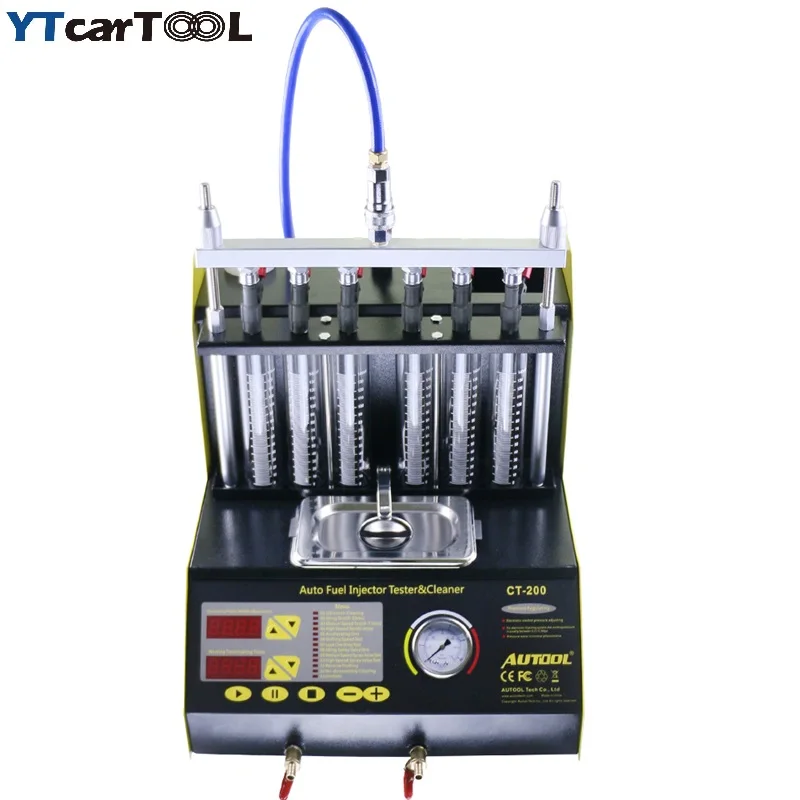 

CT200 gasonline 6/4 cylinder Car Motorcycle Auto Ultrasonic Injector Cleaning Tester machine 220/110V Better than Launch CNC602A