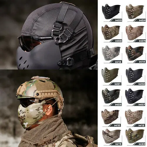 Тактическая охотничья полулицевая защитная маска для быстрого шлема страйкбол Пейнтбол Wargame