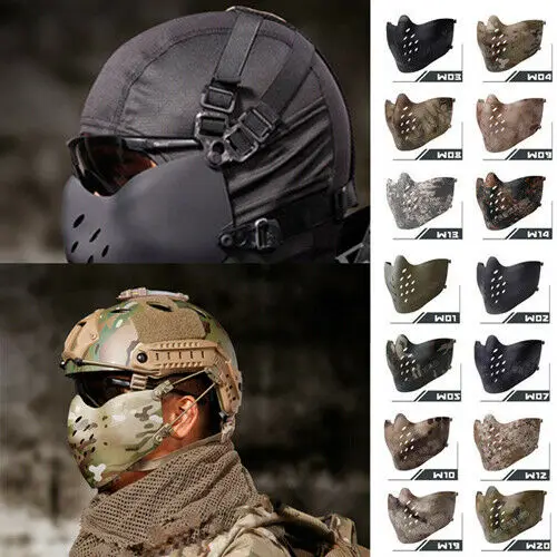 

Tactical Hunting Half Face Guard Mask For Fast Helmet Airsoft Paintball Wargame
