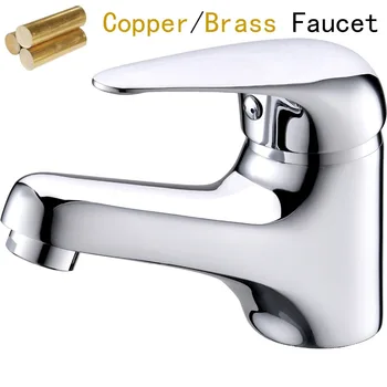 

Metal Bathroom Faucet 1 Handle Total Solid Brass Copper Material Body Hot and Cold Modern Style for Single Basin Faucet Mixer