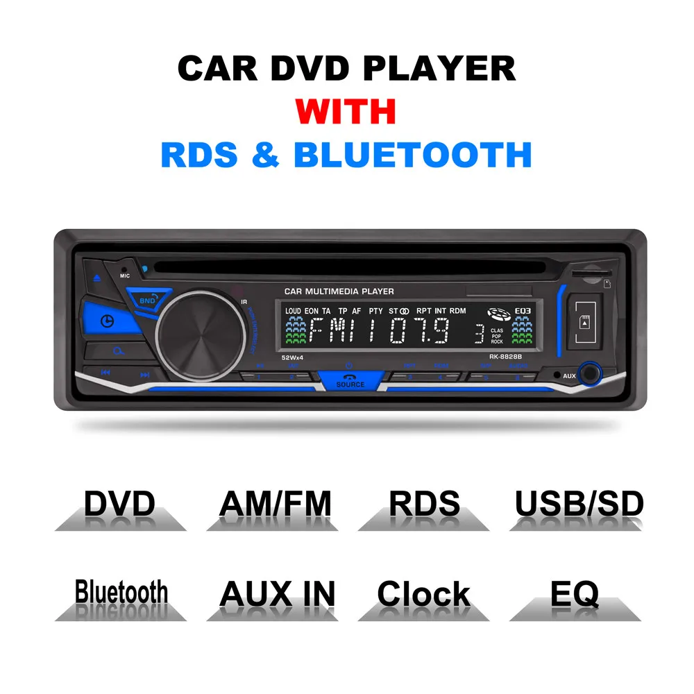 Для Android Bluetooth автомобильный аудио стерео FM DVD проигрыватель компакт-дисков MP3 плеер приемник USB SD AUX Вход 8828B дропшиппинг Voiture Экран Autoradi