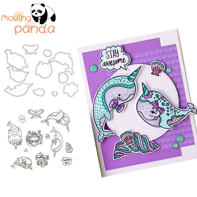 

11PCS dolphin Metal Cutting Dies Stamp Stencil for DIY Scrapbooking Photo Album Embossing Decorative Craft Die