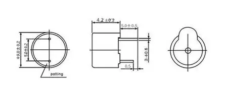 Диаметр 9 мм, высота 4,2 мм, расстояние ноги 5 мм, супертонкий зуммер, 09 активный зуммер, 3 в, 3,3 В