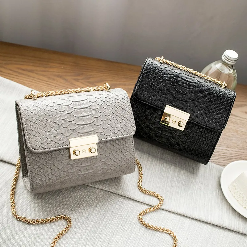 Simple Alligator Crocodile Leather Mini Small Women Crossbody Bag Chain Messenger Shoulder Bag Purse Handbags Bolsas Feminina Simple Alligator Crocodile Leather Mini Small Women Crossbody Bag Chain Messenger Shoulder Bag Purse Handbags Bolsas Feminina