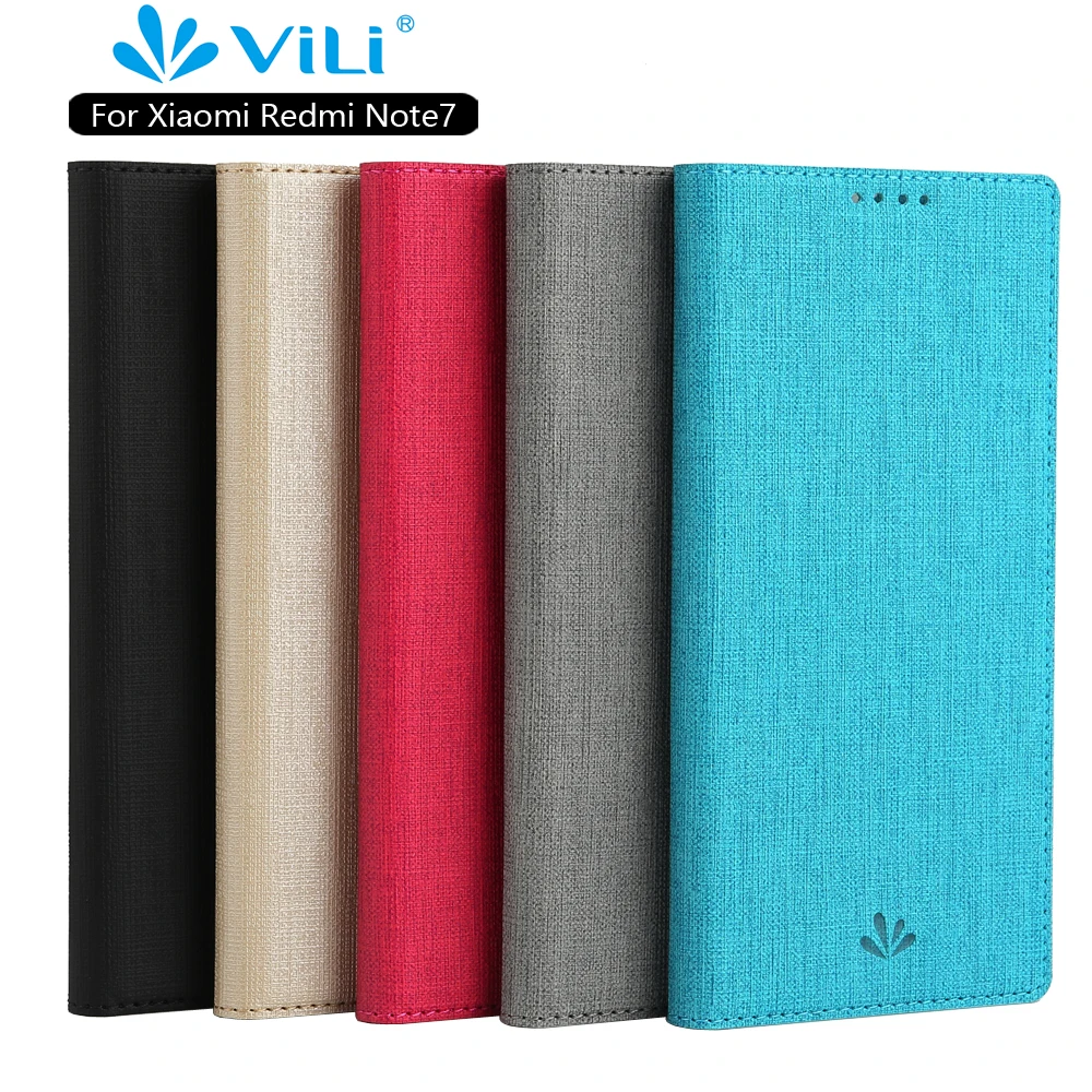 

Luxury Leather Sackcloth Magnetic Wallet Flip Case Cover For Xiaomi Redmi Note 7/ Redmi Note 7 Pro
