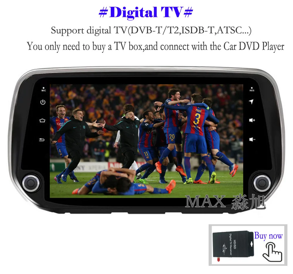 Sale MAX Android 8.1 Car DVD Player for Hyundai Santa Fe 2018 Car Radio RDS SWC GPS Navigation System Free Maps Bluetooth Call/Music 10