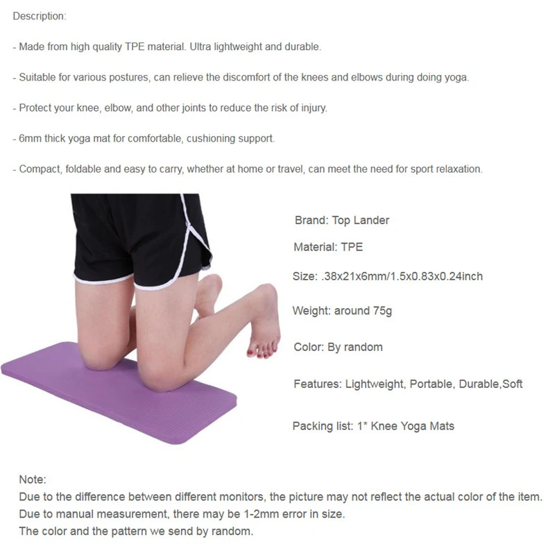 Yoga Knee Pad Cushion Wrist Elbows Pads Mats Gym Knee Protector Yoga Accessories Workout Pad Non-Slip Mat 6mm
