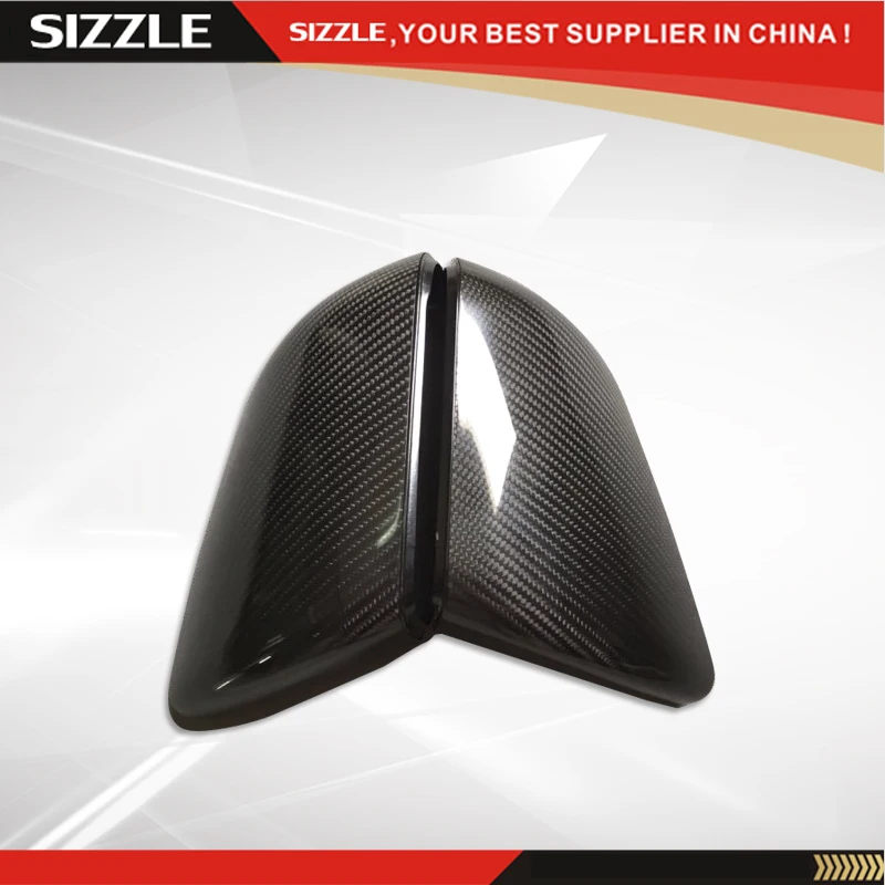 

Carbon Fiber Side Mirror Cover For Ford Mustang 2015 American Edition Full Glossy Black No Turn Light
