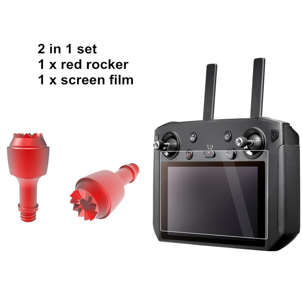 4-IN-1 Set DJI Smart Controller Metal Joysticks Protective Screen Film for Handle Thumb Rocker forDJI Mavic 2 Pro & Zoom Control-7