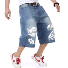 YuWaiJiaRen летние джинсовые шорты мужские свободные прямые брюки в стиле хип-хоп 30-46