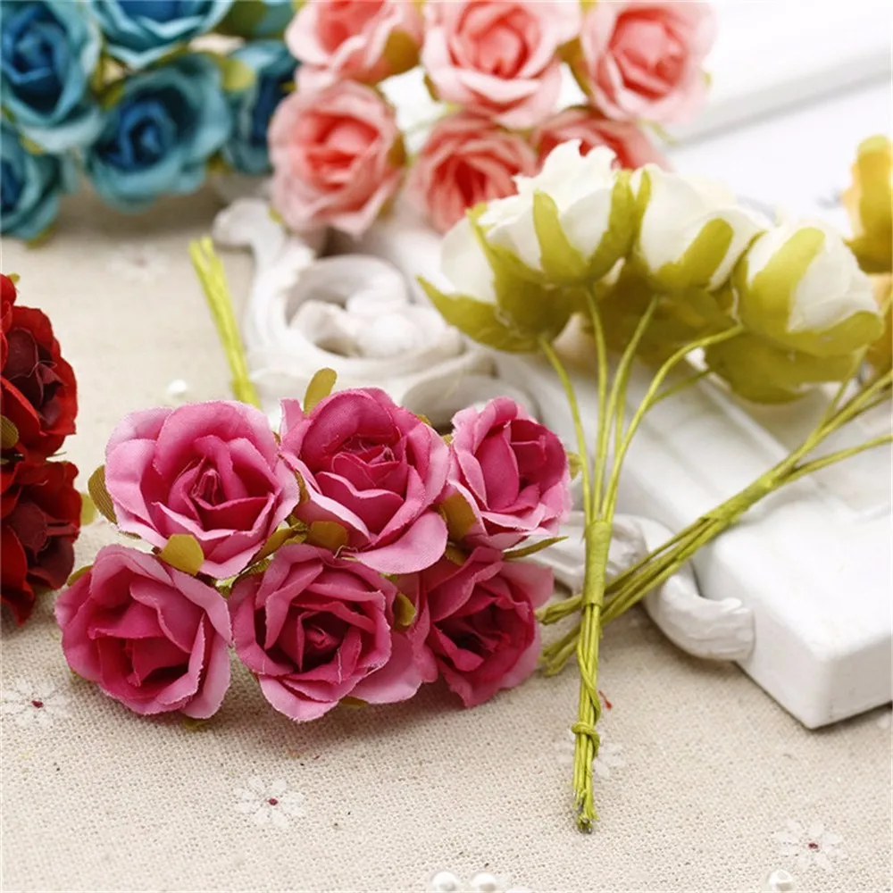 60 Pcs Lot 2 Cm Gradient Silk Mini Rose Bouquet Artificial Flower Decoration For Wedding Diy Decoration Cap Wedding Flowers Artificial Flowers Decoration Flower Decorationmini Rose Aliexpress