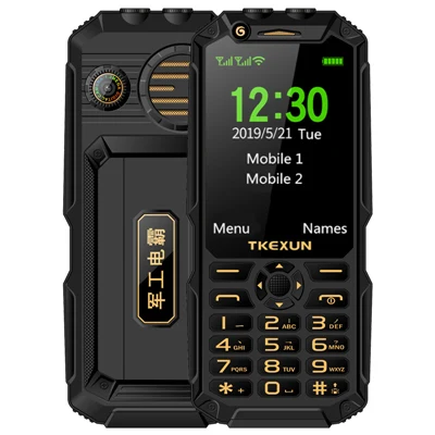 WCDMA 3G мобильный телефон 3," сенсорный экран Внешний аккумулятор Wifi кнопочный две sim-карты двойной фонарик громкий динамик мобильный телефон Русский ключ - Цвет: black