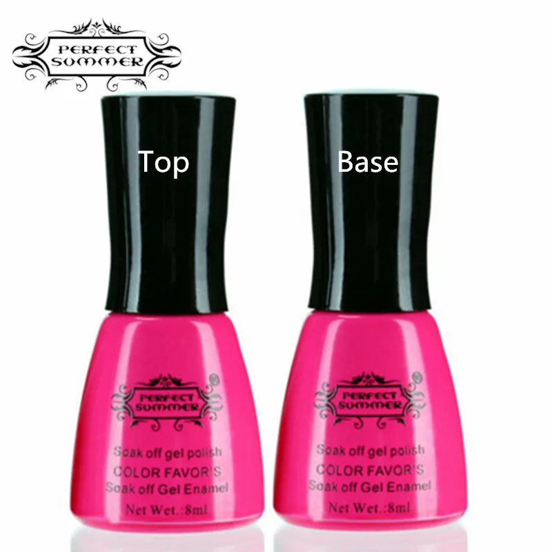 

Perfect Summer Nail Gel Polish LED UV Sake off Top Coat Base Gel High Quality 2pcs/lot Long Lasting Nail Gel Lacquer