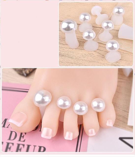 Pcs/Pack Toe Separator Cute Soft Silicone Toes Lock Tools Daisy Heart Shaped Rhinestones Nail Art Japanese Style