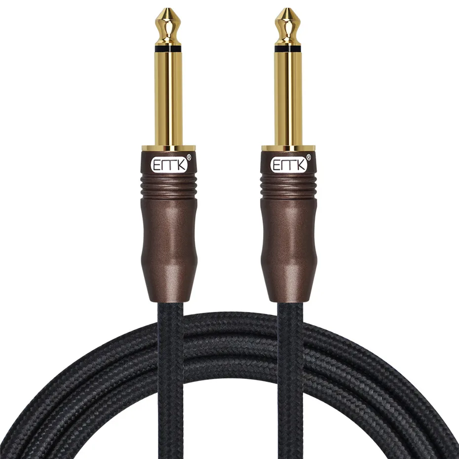 EMK Jack 6.5 Mono Cable Braided Mono 6.3 6.5 Jack Male to Male Aux Audio Cable 5m 8m 10m 15m for Guitar Mixer Amplifier Bass (5)