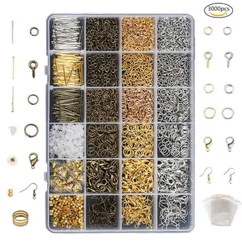 

3000 PCs Gold Bronze Color Alloy Open Jump Rings For DIY Jewelry Making Components Mixed 1 Box