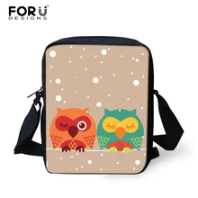 FORUDESIGNS/носки с принтом совы, мини сумка-мессенджер для мальчиков и девочек, легкие детские Наплечные сумки, сумка через плечо, детская Студенческая сумка-книжка