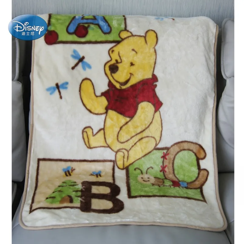 Couverture épaisse en peluche bébé Disney | Winnie Bear Friends Mickey Minnie, 90x120cm pour enfants garçons filles sur lit, canapé, avion/berceau