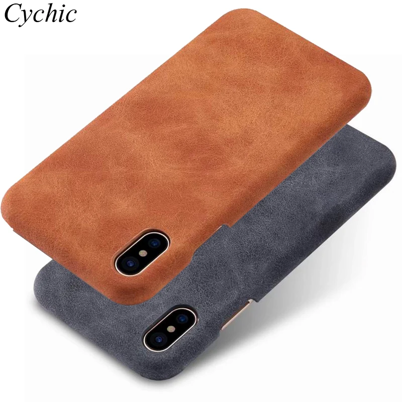 

Original Magnetic Car Holder Vintage PU Leather Hard Shell Back Cover Case For iphone XS X 10 8 7 Plus Phone Cases Housing