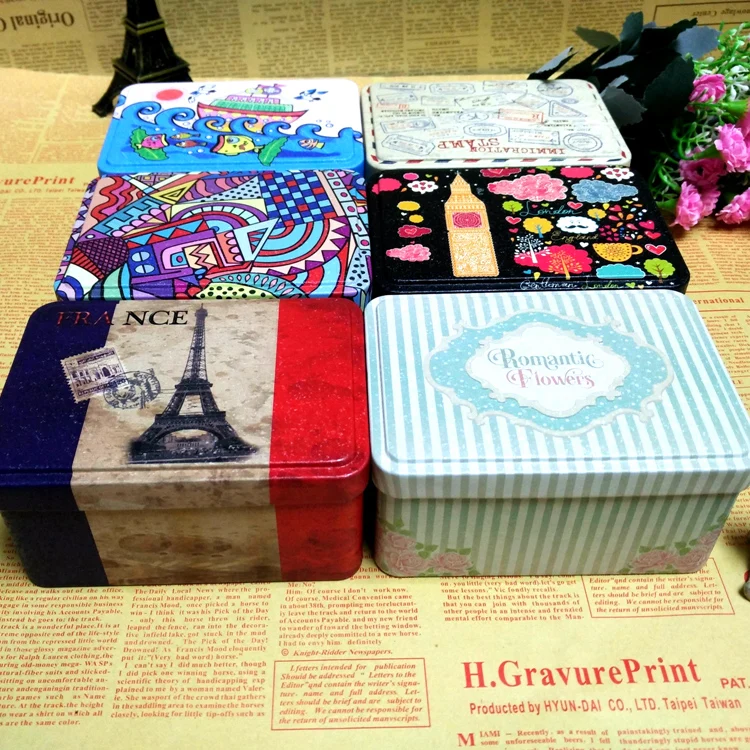 

New graffiti style storage box with lid cracked frosted cookie tin candy box upscale gift box