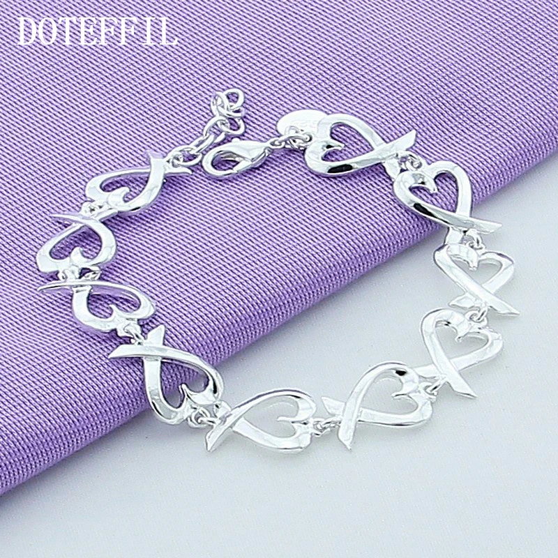 

Wholesale!!Free Shipping 925 Silver Bracelets Bangles Fashion Sterling Silver Jewelry Full Heart Bracelet
