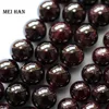 Meihan Genuine Natural Red Garnet  Smooth Round Loose stone beads for jewelry DIY making design wholesale 2
