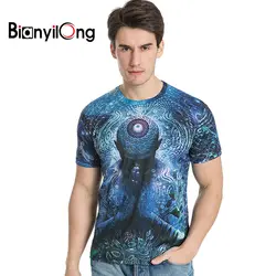 BIANYILONG брендовая одежда Новый Стиль Повседневная футболка Для мужчин 3D Футболка короткий рукав запроса печать Бога Лето Топы размер M-5XL