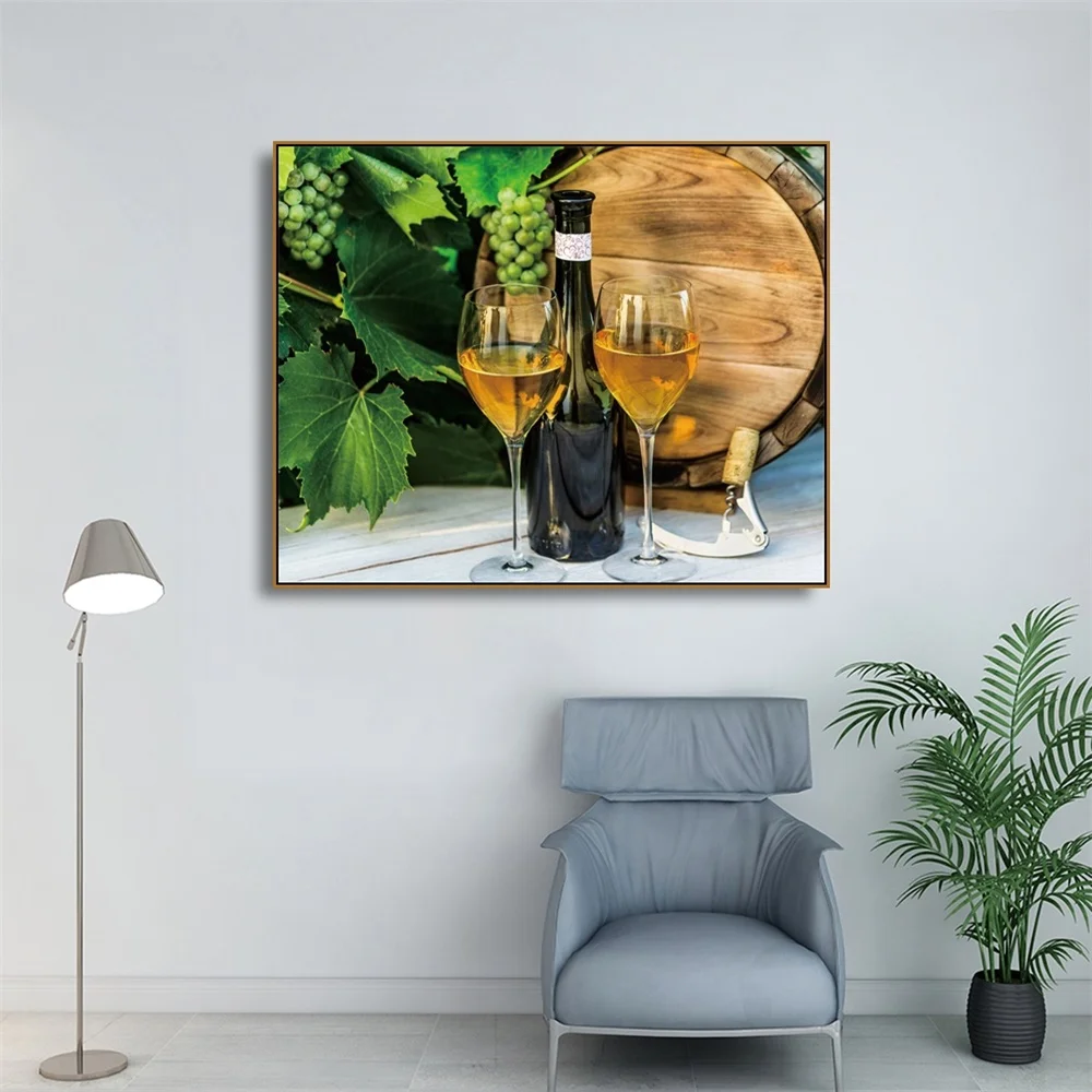 

Laeacco Wine Cellar Wall Artwork Kitchen Posters and Prints HD Canvas Painting Printed Bar Salon Living Room Home Decoration