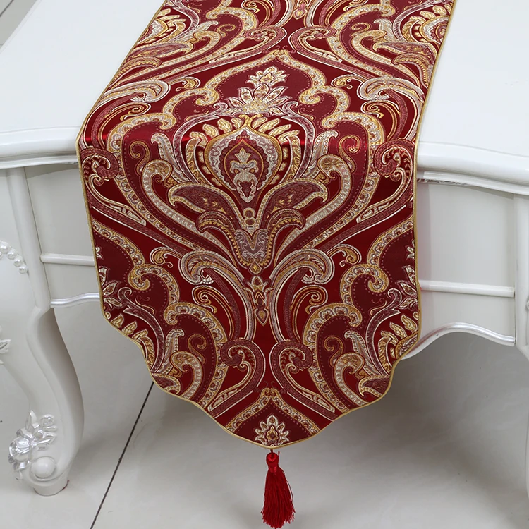High End Jacquard Decorative Table Runner Rectangle Dining Table Protective Pads Tassel Luxury European style Coffee Table Cloth High End Jacquard Decorative Table Runner Rectangle Dining Table Protective Pads Tassel Luxury European style Coffee Table Cloth