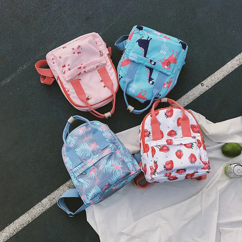 Женский милый маленький рюкзак с изображением Луны и дерева, водонепроницаемый рюкзак с принтом клубники и фруктов, переносная школьная сумка для девочек, рюкзак