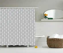 

Arrow Decor Collection Continuous Arrow Geometric Pattern Monochromatic Art Print Bathroom Shower Curtain Set