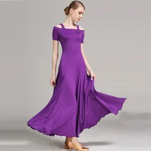 Новое современное танцевальное платье с коротким рукавом стандартный бальный костюм женский вальс фламенко танцевальный костюм 4 цвета B-6067