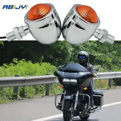 2x Chrome указатель поворота мотоцикла мото велосипед для Harley Honda Yamaha Suzuki Kawasaki Offroad ATV крейсер Чоппер кафе гонщик