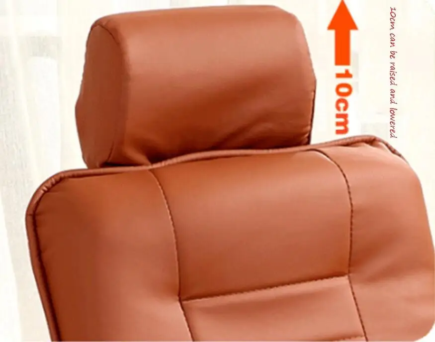 Folding Lounge Chair Lazy Couch PU Leather Relaxing Ergonomic Chair 14-Position Adjustable Bottom Rotatable Leather Armchair