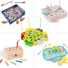 Детские магнитные игрушки для рыбалки, водные игрушки, набор удочек для рыбы, утки, ролевые игры, интерактивные игрушки для помещений, Веселая игра, подарки на день рождения