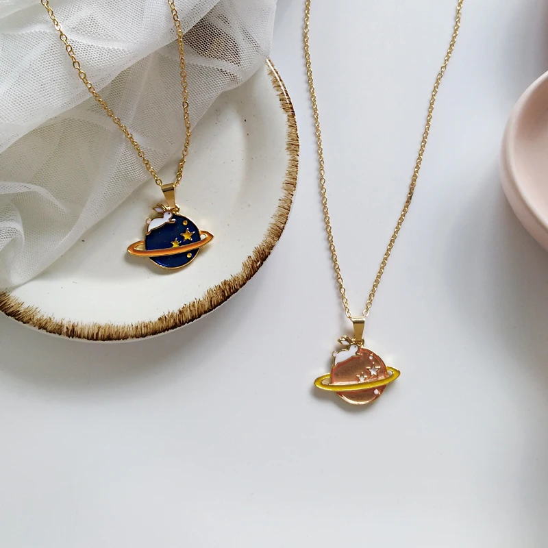 Fashion Astronaute Planète Charme Pendentif Colliers Clavicule Chaîne Bijoux un