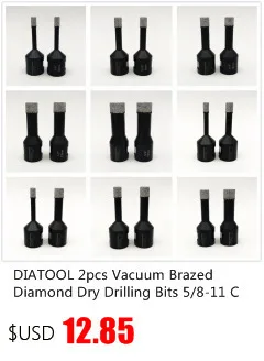 DIATOOL 2 шт. Dia13mm (1/2 ") 5/8-11 резьба Вакуумные Паяные Алмазный сухого бурения бит Алмазные биты плитка Гранит Мрамор отверстие увидел