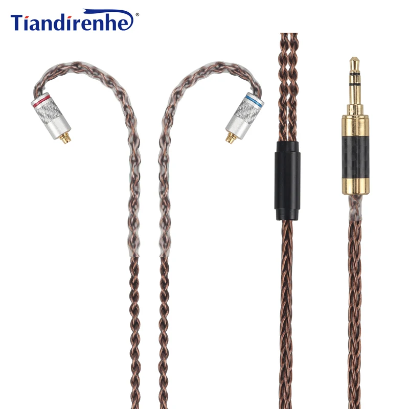

MMCX Cable for Shure SE215 SE535 SE846 Earphone 8 Shares 400 Cores Headset Cable Manual Weaving Carbon 3.5mm Jack Line
