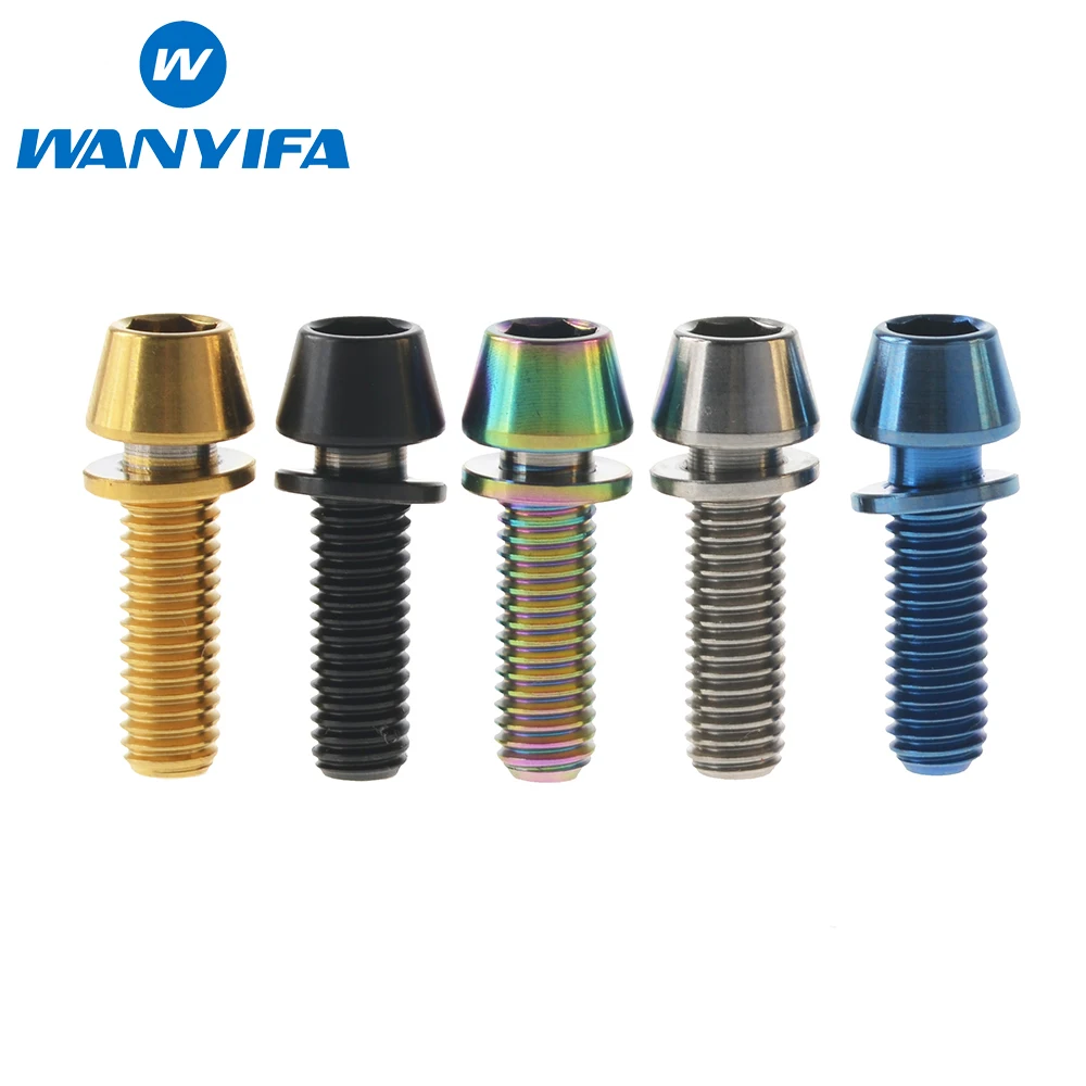 Washer M5 X16//18//20mm 4pcs Titanium Bicycle Stem Screws Bolts Cylindrical head