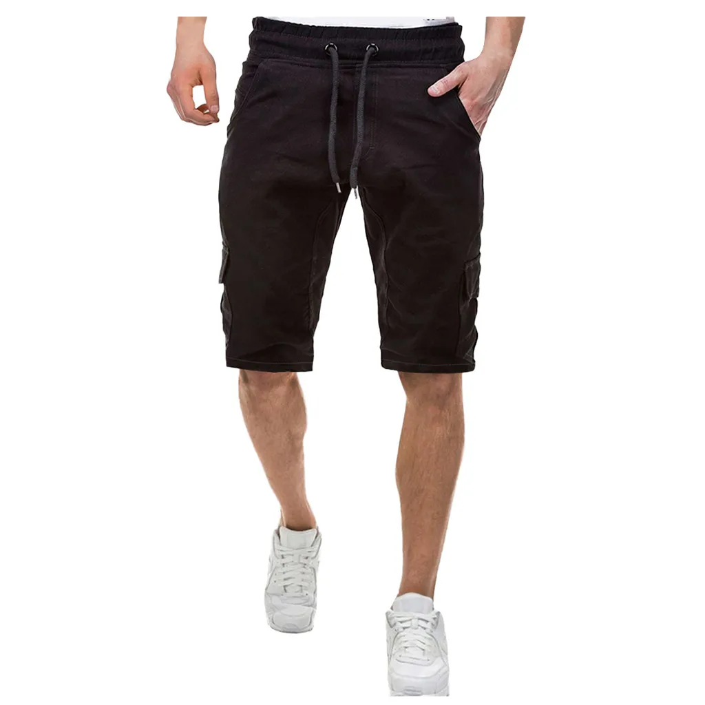 Feitong Мужская Спортивная чистая цветная повязка повседневные свободные спортивные штаны шорты на шнурке брюки